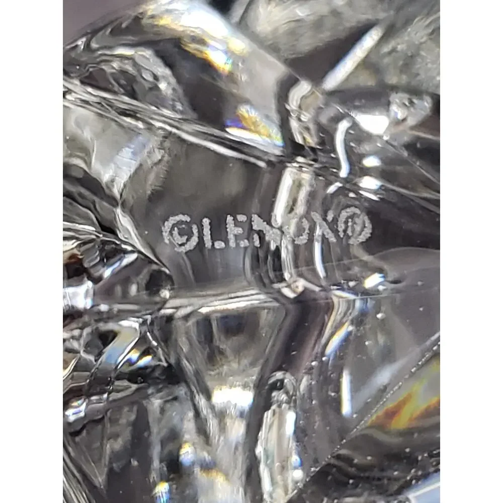 Lenox Crystal Oasis High Ball Glass Small Bud Vase Deep Vertical Cuts Side Foot